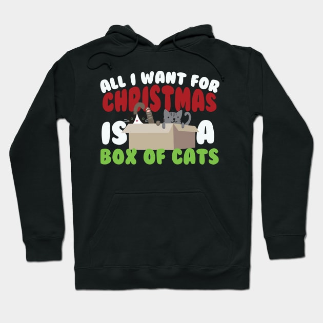 All I Want For Christmas Is A Box Of Cats Hoodie by thingsandthings
